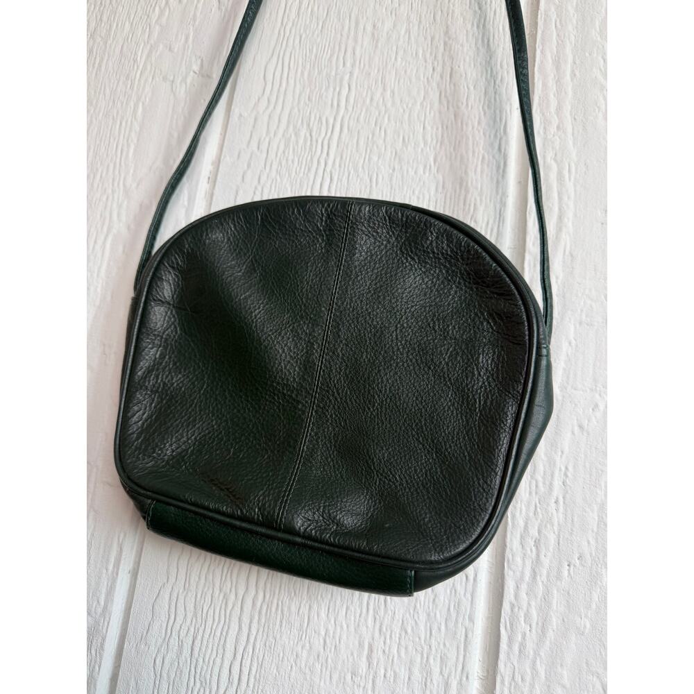 Vintage Carlos D' Santi Forest Green Genuine Leather Crossbody Shoulder Bag Boho - Picture 6 of 8